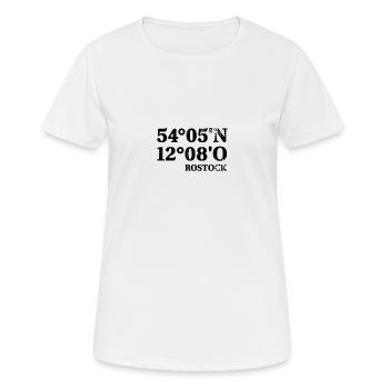 Coordonnées de Rostock - T-shirt respirant Femme - blanc - Devant - AI Model Female 172 dark (172cm)