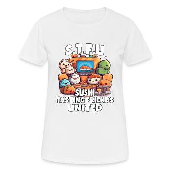 Sushi Otaku T-Shirt für Anime und Japan-Fans - Frauen T-Shirt atmungsaktiv - Weiß - Vorne - AI Model Female 172 dark (172cm)