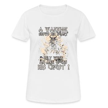 Guerrier viking Mythologie du combattant menaçant - T-shirt respirant Femme - blanc - Devant - AI Model Female 172 dark (172cm)