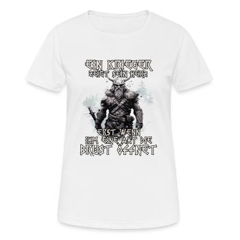 Wikinger Krieger Mythos der Nordmänner Schlachtruf - Frauen T-Shirt atmungsaktiv - Weiß - Vorne - AI Model Female 172 dark (172cm)