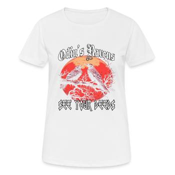 Runes Asgard | T-shirt Viking | Corbeau d’Odin - T-shirt respirant Femme - blanc - Devant - AI Model Female 172 dark (172cm)