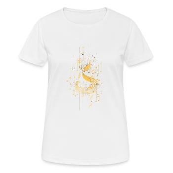 Notes de musique bling - T-shirt respirant Femme - blanc - Devant - AI Model Female 172 dark (172cm)