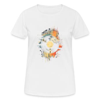 Vinylaufzeichnung LP Retro Farbe - Frauen T-Shirt atmungsaktiv - Weiß - Vorne - AI Model Female 172 dark (172cm)