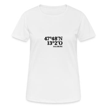 Coordonnées de Salzbourg - T-shirt respirant Femme - blanc - Devant - AI Model Female 172 dark (172cm)