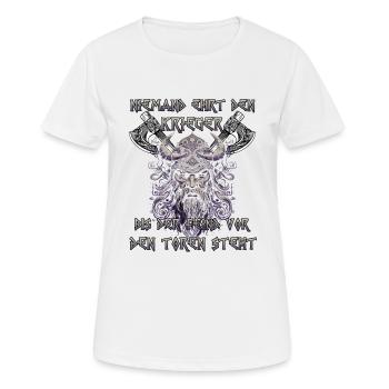 Walhalla Erbe Geschenk für Wikinger-Fans - Frauen T-Shirt atmungsaktiv - Weiß - Vorne - AI Model Female 172 dark (172cm)