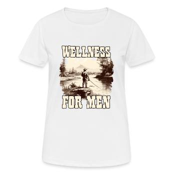 Angel Herren T-shirt für den Angelausflug Angler - Frauen T-Shirt atmungsaktiv - Weiß - Vorne - AI Model Female 172 dark (172cm)