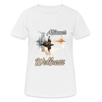 Männer Wellness Angler Geschenk Angler Herren - Frauen T-Shirt atmungsaktiv - Weiß - Vorne - AI Model Female 172 dark (172cm)