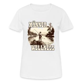 Vintage Angler Herren T-Shirt für Sportangler - Frauen T-Shirt atmungsaktiv - Weiß - Vorne - AI Model Female 172 dark (172cm)