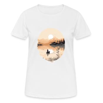 Romantisches Angler Motiv für Sportfischer Angel - Frauen T-Shirt atmungsaktiv - Weiß - Vorne - AI Model Female 172 dark (172cm)