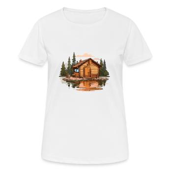 Sauna T Finnish sauna wellness for sauna lovers - Women's Breathable T-Shirt - white - Front - AI Model Female 172 dark (172cm)
