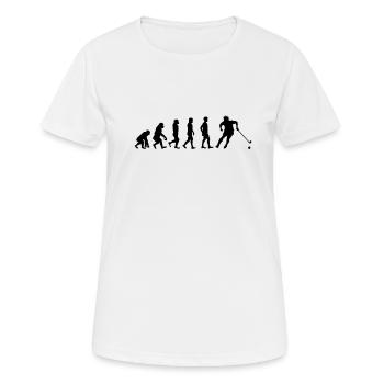 Unihockey Evolution Geschenk Hallenhockey - Frauen T-Shirt atmungsaktiv - Weiß - Vorne - AI Model Female 172 dark (172cm)