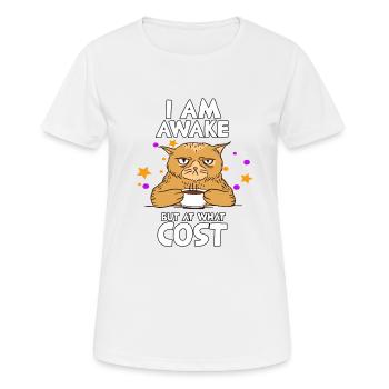 Fan de chats qui se lève tard Propriétaire de - T-shirt respirant Femme - blanc - Devant - AI Model Female 172 dark (172cm)