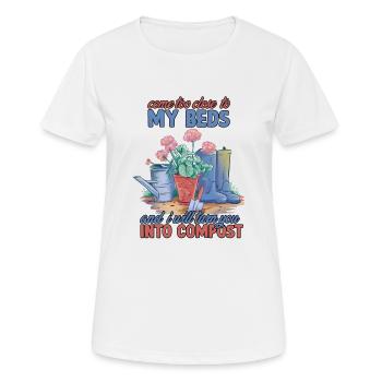 Je ferai de toi le jardinier du compost en disant - T-shirt respirant Femme - blanc - Devant - AI Model Female 172 dark (172cm)