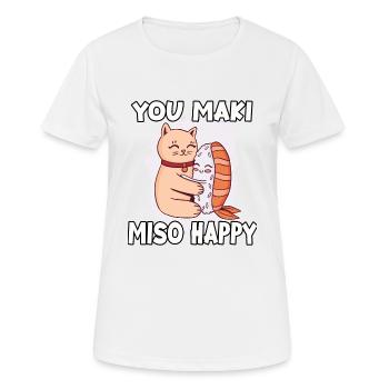 Funny Sushi Fan Sushi Lover Kawaii Nigiri - T-shirt respirant Femme - blanc - Devant - AI Model Female 172 dark (172cm)