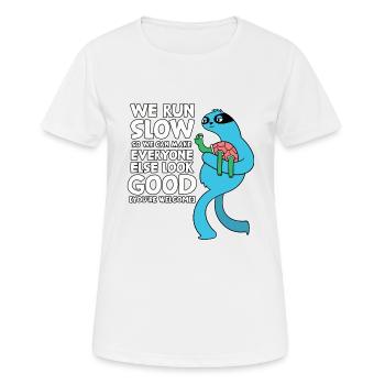 Funny Jogger Clothing Fitness Sport Runner - Women's Breathable T-Shirt - white - Front - AI Model Female 172 dark (172cm)