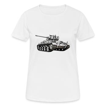 Deutsche Tiger Panzer Deutsche Kriegsgeschichte - Frauen T-Shirt atmungsaktiv - Weiß - Vorne - AI Model Female 172 dark (172cm)