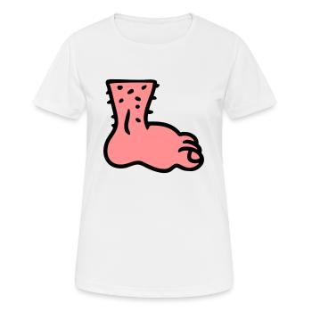 Pied - T-shirt respirant Femme - blanc - Devant - AI Model Female 172 dark (172cm)