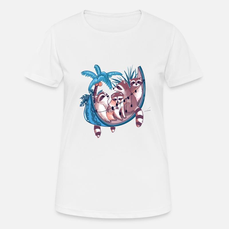 Lazy Raccoons - Women's Breathable T-Shirt - white