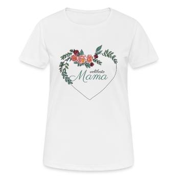 Weltbeste Mama Design - Geschenk zum Muttertag - Frauen T-Shirt atmungsaktiv - Weiß - Vorne - AI Model Female 172 dark (172cm)