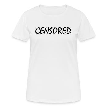censored - Women's Breathable T-Shirt - white - Front - AI Model Female 172 dark (172cm)