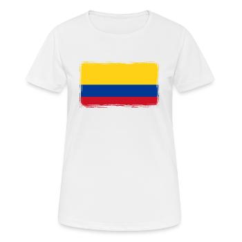 Kolumbien Flagge Vintage Kolumbianische Flagge - Frauen T-Shirt atmungsaktiv - Weiß - Vorne - AI Model Female 172 dark (172cm)