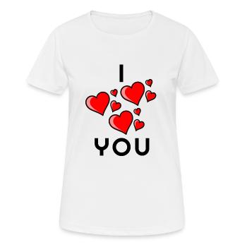 Je t’aime, je t’aime t-shirts, je t’aime sweat à capuche - T-shirt respirant Femme - blanc - Devant - AI Model Female 172 dark (172cm)