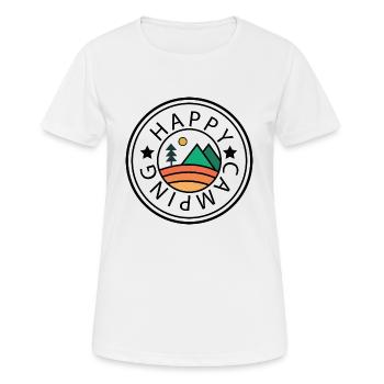 camping heureux - T-shirt respirant Femme - blanc - Devant - AI Model Female 172 dark (172cm)