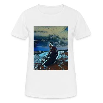 Anime Monk - Blue - Women's Breathable T-Shirt - white - Front - AI Model Female 172 dark (172cm)