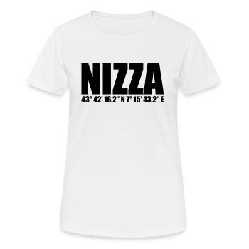 Nizza Koordinaten - Frauen T-Shirt atmungsaktiv - Weiß - Vorne - AI Model Female 172 dark (172cm)