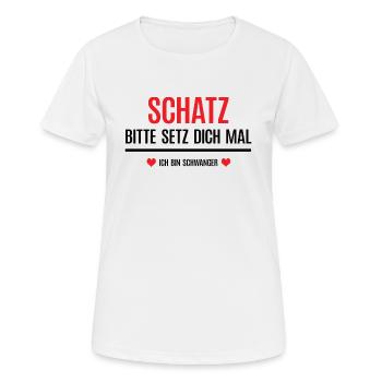 Ich bin schwanger lustiger Schwangerschaft Spruch - Frauen T-Shirt atmungsaktiv - Weiß - Vorne - AI Model Female 172 dark (172cm)
