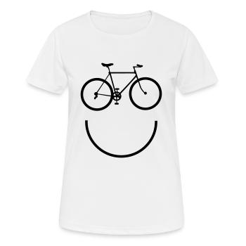 Cyclist Smiley - Frauen T-Shirt atmungsaktiv - Weiß - Vorne - AI Model Female 172 dark (172cm)