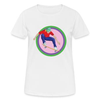 Skateboard Skater Halfpipe Stunt Backflip Board - T-shirt respirant Femme - blanc - Devant - AI Model Female 172 dark (172cm)