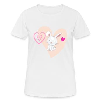 Animaux Lapin - T-shirt respirant Femme - blanc - Devant - AI Model Female 172 dark (172cm)