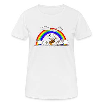 Guitare acoustique chez les moutons - T-shirt respirant Femme - blanc - Devant - AI Model Female 172 dark (172cm)