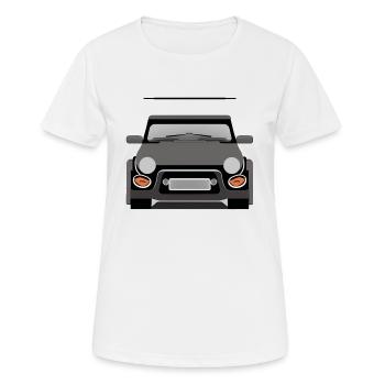Minimalistisches Auto frontal - Frauen T-Shirt atmungsaktiv - Weiß - Vorne - AI Model Female 172 dark (172cm)