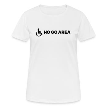 NO GO AREA fauteuil roulant - T-shirt respirant Femme - blanc - Devant - AI Model Female 172 dark (172cm)