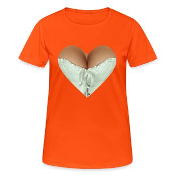 Funny Heart - Sexy tits - Women's Breathable T-Shirt - neon orange - Front - AI Model Female 172 dark (172cm)