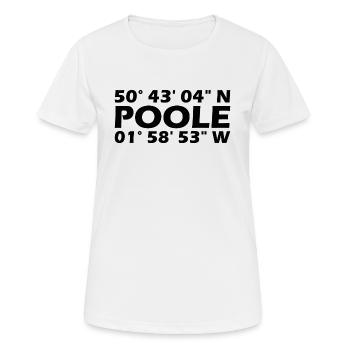Poole Koordinaten - Frauen T-Shirt atmungsaktiv - Weiß - Vorne - AI Model Female 172 dark (172cm)