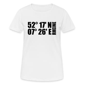 Rheine Koordinaten - Frauen T-Shirt atmungsaktiv - Weiß - Vorne - AI Model Female 172 dark (172cm)