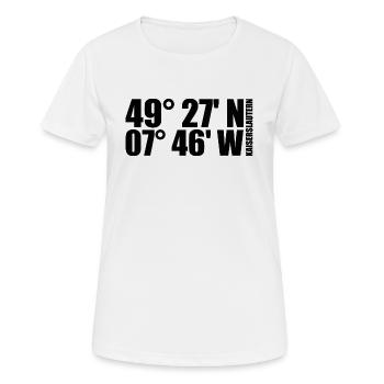 Coordonnées de Kaiserslautern - T-shirt respirant Femme - blanc - Devant - AI Model Female 172 dark (172cm)