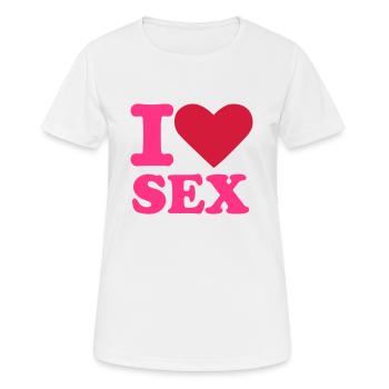 Sex - Frauen T-Shirt atmungsaktiv - Weiß - Vorne - AI Model Female 172 dark (172cm)