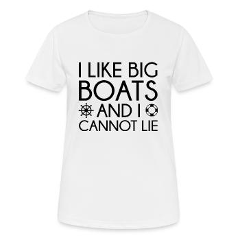 I Like Big Boats And I Cannot Lie - Women's Breathable T-Shirt - white - Front - AI Model Female 172 dark (172cm)