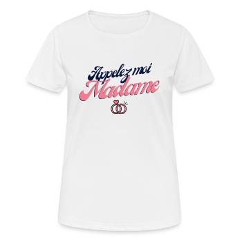 EVJF Future mariée Appelez moi madame fiançailles - T-shirt respirant Femme - blanc - Devant - AI Model Female 172 dark (172cm)