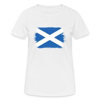Schottland Flagge Schottische Fahne Alba GB UK - Frauen T-Shirt atmungsaktiv - Weiß - Vorne - AI Model Female 172 dark (172cm)