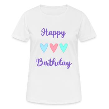 ALLES GUTE ZUM GEBURTSTAG!. ALLES GUTE ZUM GEBURTSTAG!. JAHRESTAG. - Frauen T-Shirt atmungsaktiv - Weiß - Vorne - AI Model Female 172 dark (172cm)