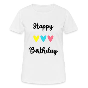 ALLES GUTE ZUM GEBURTSTAG!. ALLES GUTE ZUM GEBURTSTAG!. JAHRESTAG. - Frauen T-Shirt atmungsaktiv - Weiß - Vorne - AI Model Female 172 dark (172cm)