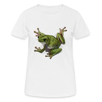 Weißer Laubfrosch - Frauen T-Shirt atmungsaktiv - Weiß - Vorne - AI Model Female 172 dark (172cm)