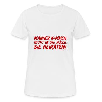 heiraten - Frauen T-Shirt atmungsaktiv - Weiß - Vorne - AI Model Female 172 dark (172cm)