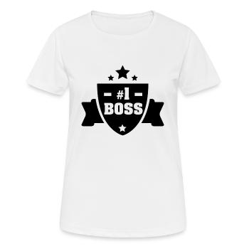 Boss Nummer eins - Frauen T-Shirt atmungsaktiv - Weiß - Vorne - AI Model Female 172 dark (172cm)