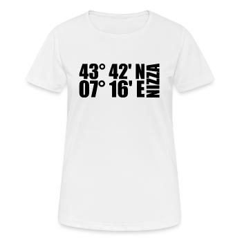 Nizza Koordinaten - Frauen T-Shirt atmungsaktiv - Weiß - Vorne - AI Model Female 172 dark (172cm)